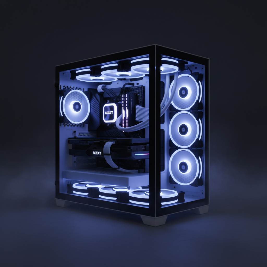 NZXT H9 Elite Mid Tower Dual Chamber Tempered Glass PC Case